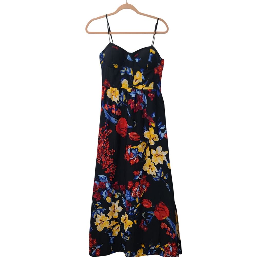 Band of Gypsies black floral maxi dress Size Medium resortwear vacation party - Picture 2 of 10